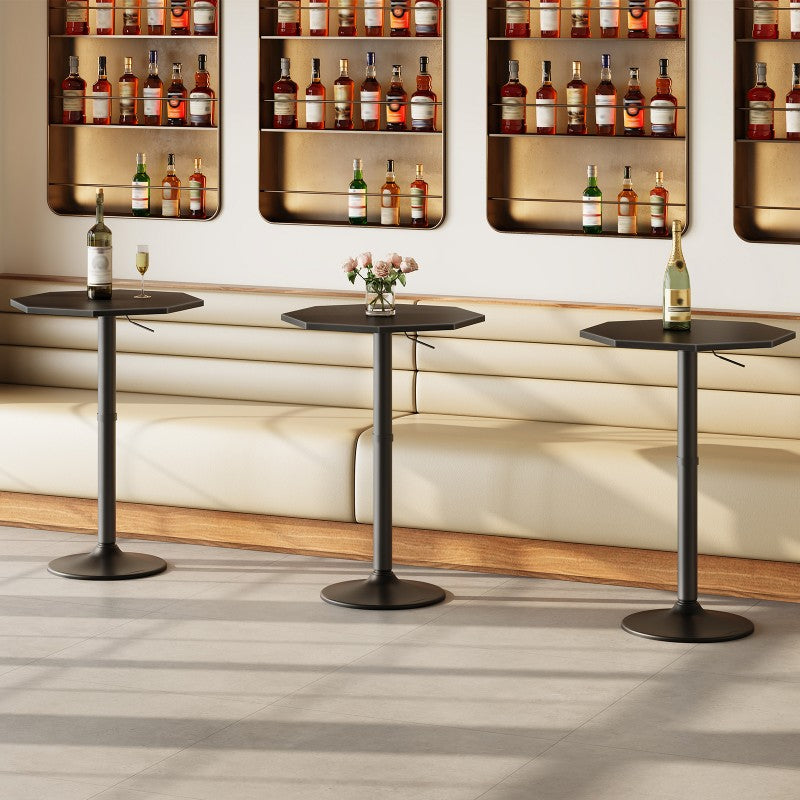 HOOBRO HOOBRO Octagonal Bar Table Kitchen, Pub Table Base, -Use Bistro Table Breakfast workspace for living room - back view