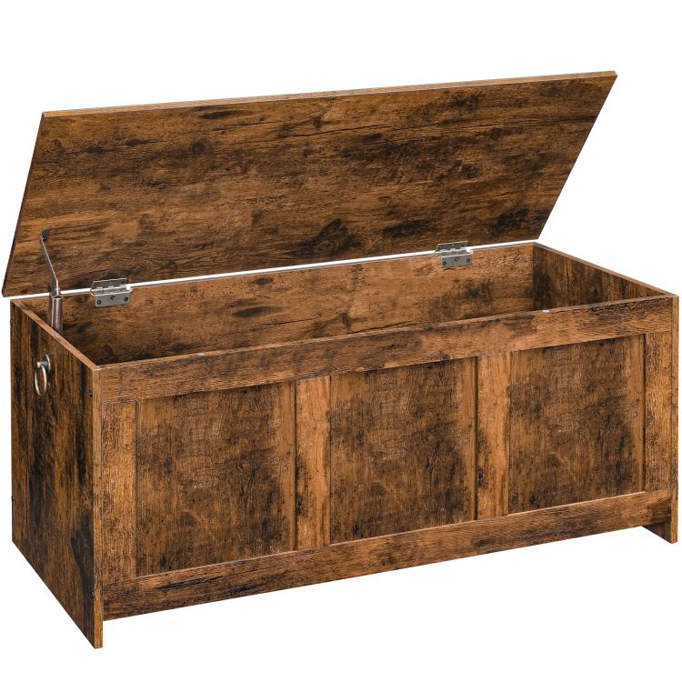 HOOBRO Storage Chest, Wooden Storage Bench, Blanket Storage Box, Large Storage Trunk with Lid, Shoe Storage Bench, Rustic Toy Chests, for Hallway, Bedroom, Living Room