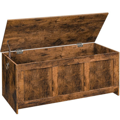 HOOBRO Storage Chest, Wooden Storage Bench, Blanket Storage Box, Large Storage Trunk with Lid, Shoe Storage Bench, Rustic Toy Chests, for Hallway, Bedroom, Living Room