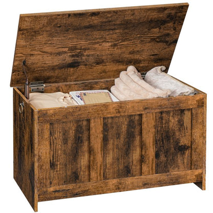 HOOBRO Storage Chest, Wooden Storage Bench, Blanket Storage Box, Large Storage Trunk with Lid, Shoe Storage Bench, Rustic Toy Chests, for Hallway, Bedroom, Living Room