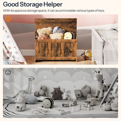 HOOBRO Storage Chest, Wooden Storage Bench, Blanket Storage Box, Large Storage Trunk with Lid, Shoe Storage Bench, Rustic Toy Chests, for Hallway, Bedroom, Living Room