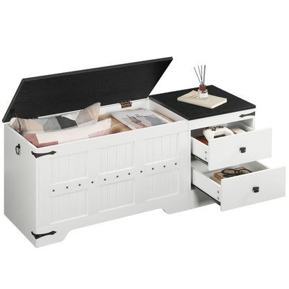 HOOBRO HOOBRO Wooden Toy Storage Bench, 120cm Storage Chest Dual Drawers, Shoe Bench Storage storage for home - detail view