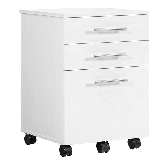 HOOBRO Filing Cabinet, 3-Drawer File Cabinet, Office Drawer for Home Office, for A4 Documents, Hanging Files, Mobile Pedestal on 5 Wheels