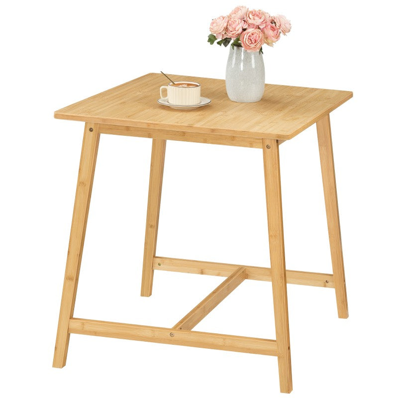 HOOBRO 70cm Bamboo Dining Table, Square Kitchen Table for 2-4, Writing Table for Small Spaces, Easy to Assemble, for Dining Room, Living Room, Office, Apartment